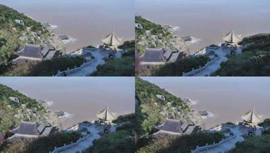 浙江普陀山梵音洞禅院建筑4K实拍视频高清在线视频素材下载
