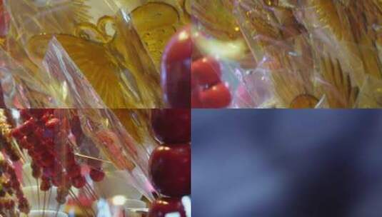 【镜头合集】糖葫芦老北京小吃糖画高清在线视频素材下载