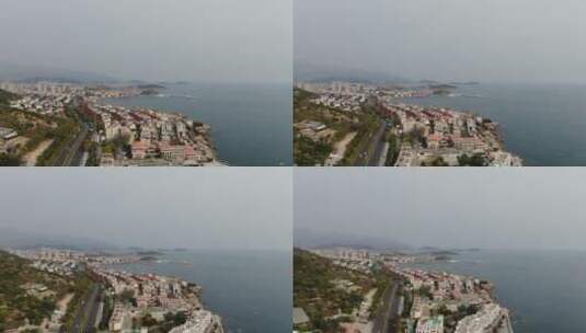 航拍海滨城市青岛海岸线高清在线视频素材下载
