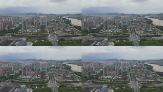 城市航拍福建漳州城市建设高清在线视频素材下载