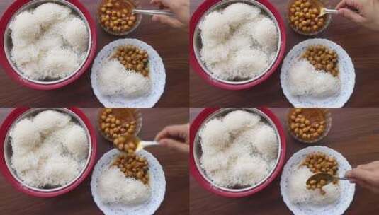 南印度流行的早餐食品高清在线视频素材下载