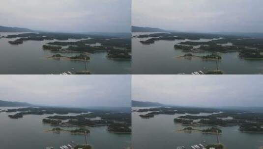 湖北洈水景区4A级风景航拍高清在线视频素材下载