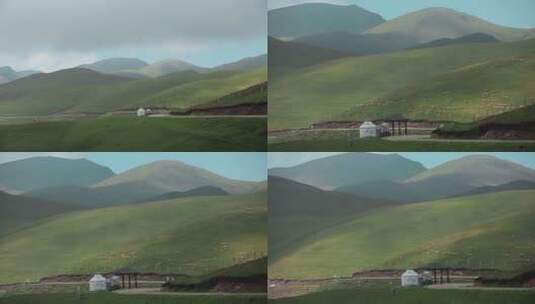 内蒙古蒙古包村庄拍摄视频高清在线视频素材下载