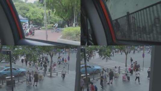 广州天河的士司机驾驶乘客主观视角高清在线视频素材下载