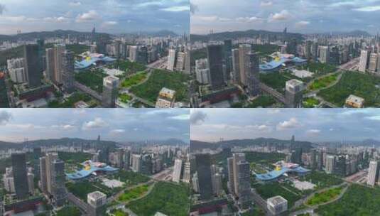 【正版5K素材】深圳市民中心航拍1高清在线视频素材下载