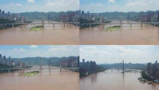 重庆长江大桥航拍视频高清在线视频素材下载
