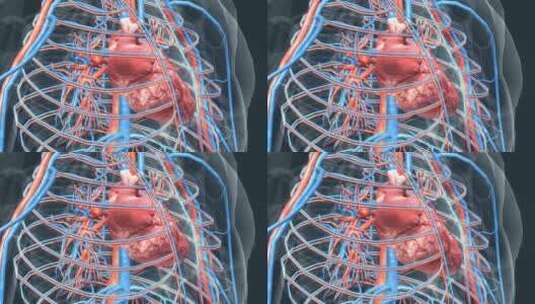 医学人体奥秘器官心脏三维动画高清在线视频素材下载