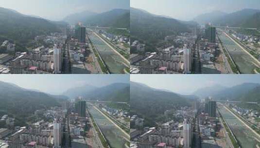 湖北襄阳保康县城市建设航拍高清在线视频素材下载