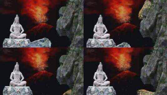 湿婆掉落的石头高清在线视频素材下载