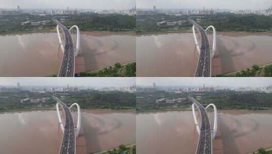 广西南宁大桥航拍高清在线视频素材下载
