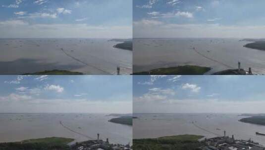 上海宝山区吴淞口货船延时摄影高清在线视频素材下载