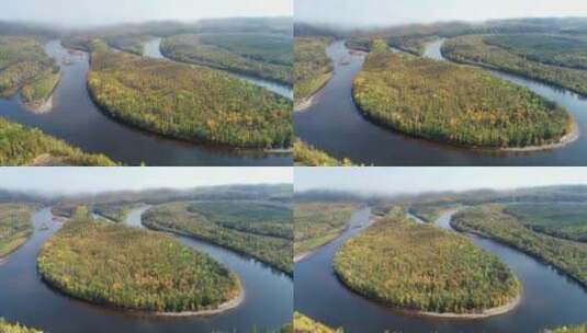 内蒙古大兴安岭森林河风光高清在线视频素材下载