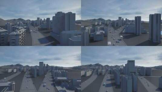 城市鸟瞰三维镜头高清在线视频素材下载