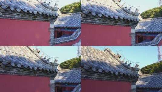 泰山玉皇顶财神殿观音殿月老祠的传统建筑高清在线视频素材下载
