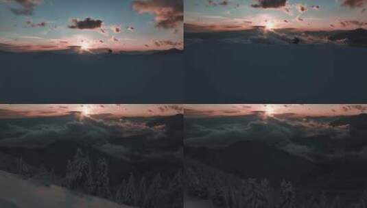 冬季雪山雪场雪景风光航拍高清在线视频素材下载