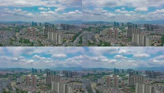 义乌城市风光大景航拍延时高清在线视频素材下载