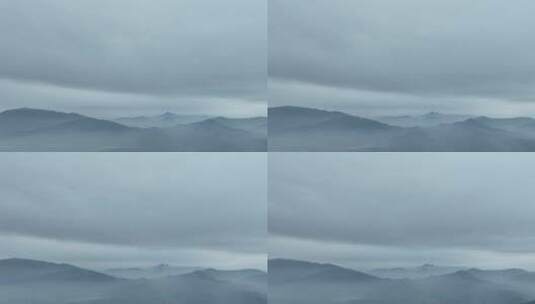 山峰云雾缭绕雨天多云天气高清在线视频素材下载