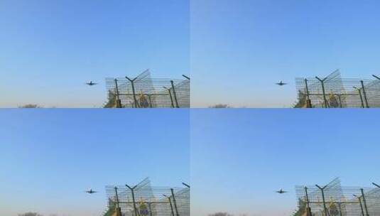 4k实拍飞机划过天空高清在线视频素材下载