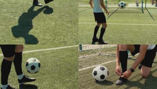 青少年踢足球青训高清在线视频素材下载