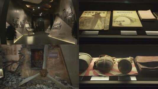 上海金山卫抗日战争纪念馆展品高清在线视频素材下载