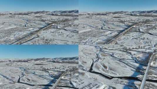 冰河雪景高清在线视频素材下载