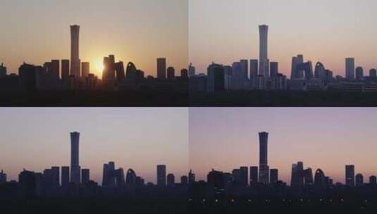 北京国贸中国尊夜景延时日转夜高清在线视频素材下载