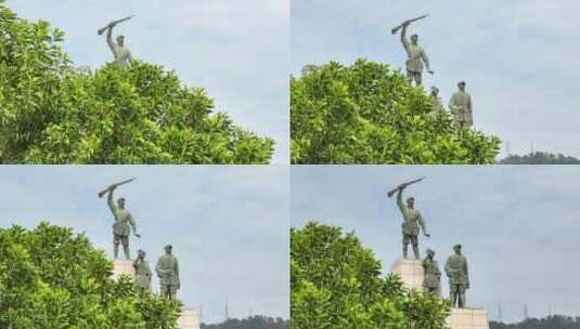 红花岭公园落羽杉 龙岗人民革命烈士纪念碑高清在线视频素材下载