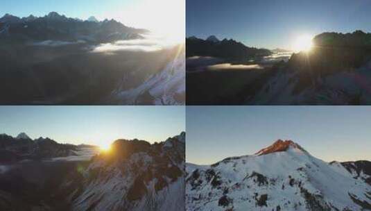西藏察瓦龙雪山云海景观高清在线视频素材下载