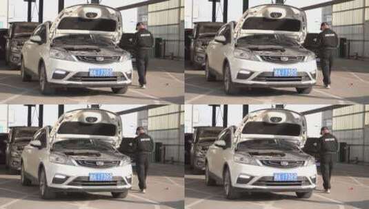 汽车车辆检测中心排队高清在线视频素材下载