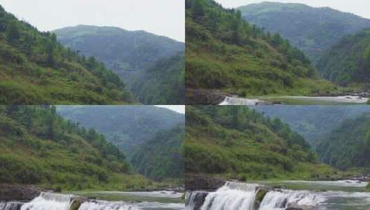 山区生态环境湍急的溪流空镜高清在线视频素材下载