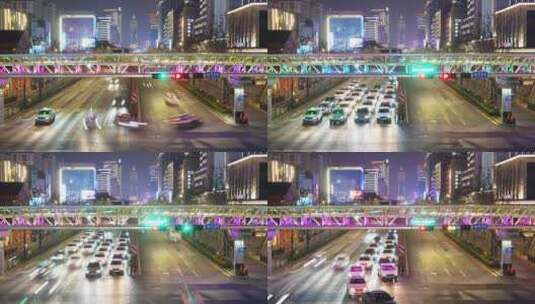 城市街道马路交通汽车车流高清在线视频素材下载