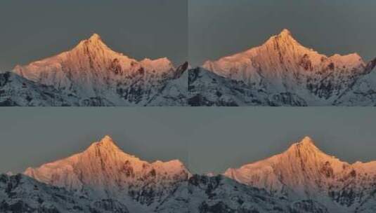 梅里雪山的日照金山高清在线视频素材下载