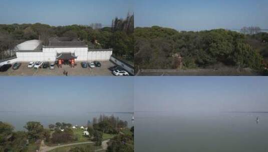 上海淀山湖梅园航拍原素材高清在线视频素材下载
