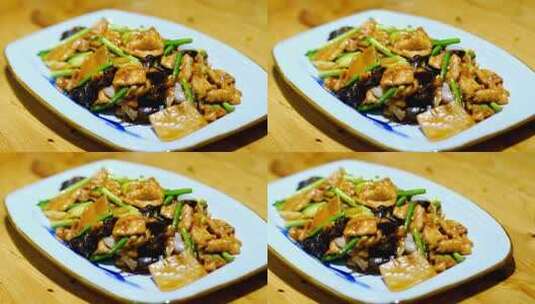 山西特色炒菜——过油肉高清在线视频素材下载
