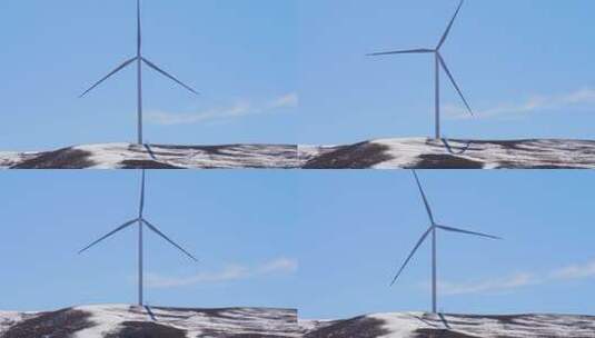 山脊上的风力发电机高清在线视频素材下载