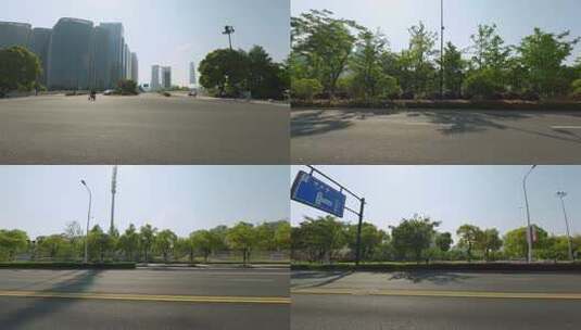 白天杭州市闻涛路车左行车空镜高清在线视频素材下载