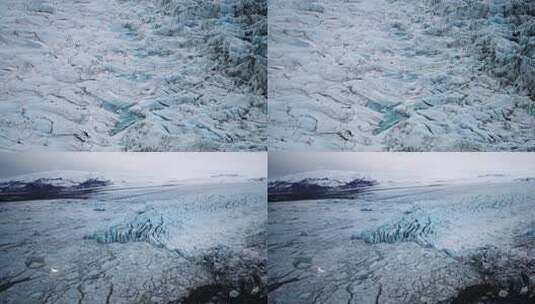 航拍冰山融化冰雪流入大海冰岛冰山自然风光高清在线视频素材下载