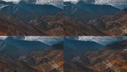 西藏旅游风光318国道怒江72道拐远景高清在线视频素材下载