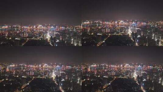 武汉江汉区夜景航拍高清在线视频素材下载