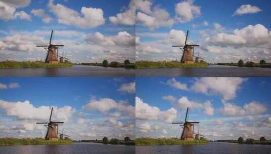 荷兰的风车时移高清在线视频素材下载