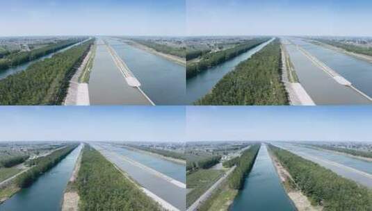 4K航拍淮河苏北灌溉总渠高清在线视频素材下载