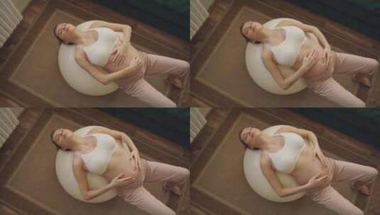 孕妇做瑜伽高清在线视频素材下载