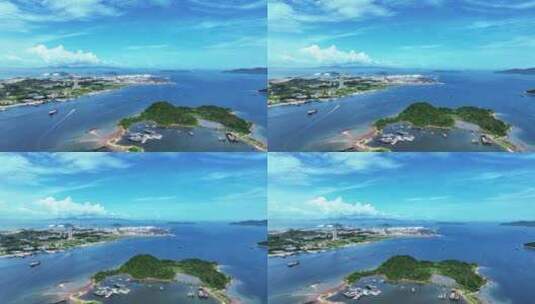 航拍广东惠州大亚湾岛屿自然海景高清在线视频素材下载