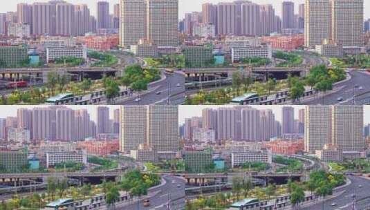 中国黑龙江哈尔滨列车出站行驶高清在线视频素材下载