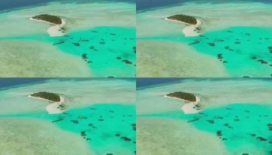 热带岛屿与海滩和珊瑚礁环礁高清在线视频素材下载