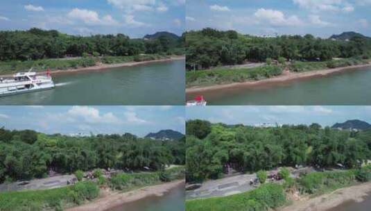 桂林訾洲公园漓江风光高清在线视频素材下载
