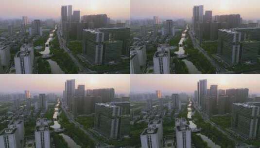 杭州未来科技城日落高清在线视频素材下载