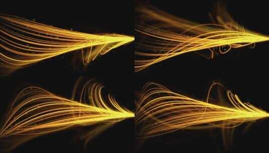 带通道 金色粒子线条 金色粒子光带高清在线视频素材下载