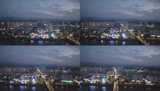 安徽黄山市航拍夜景4k高清在线视频素材下载