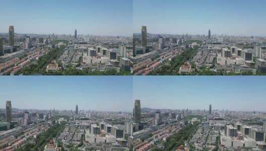 航拍山东济南城市大景高清在线视频素材下载